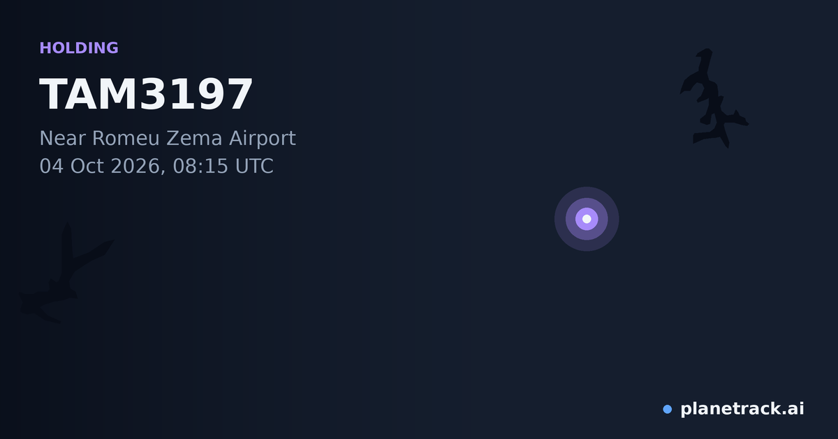 Map of where TAM3197's holding pattern happened