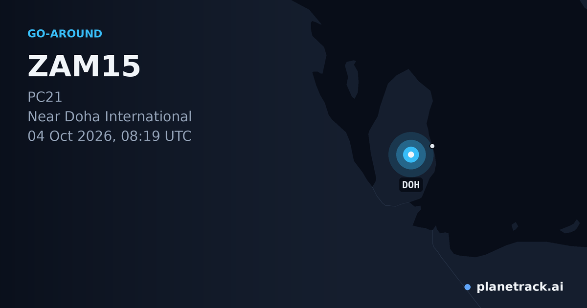 Map of where ZAM15's go-around happened