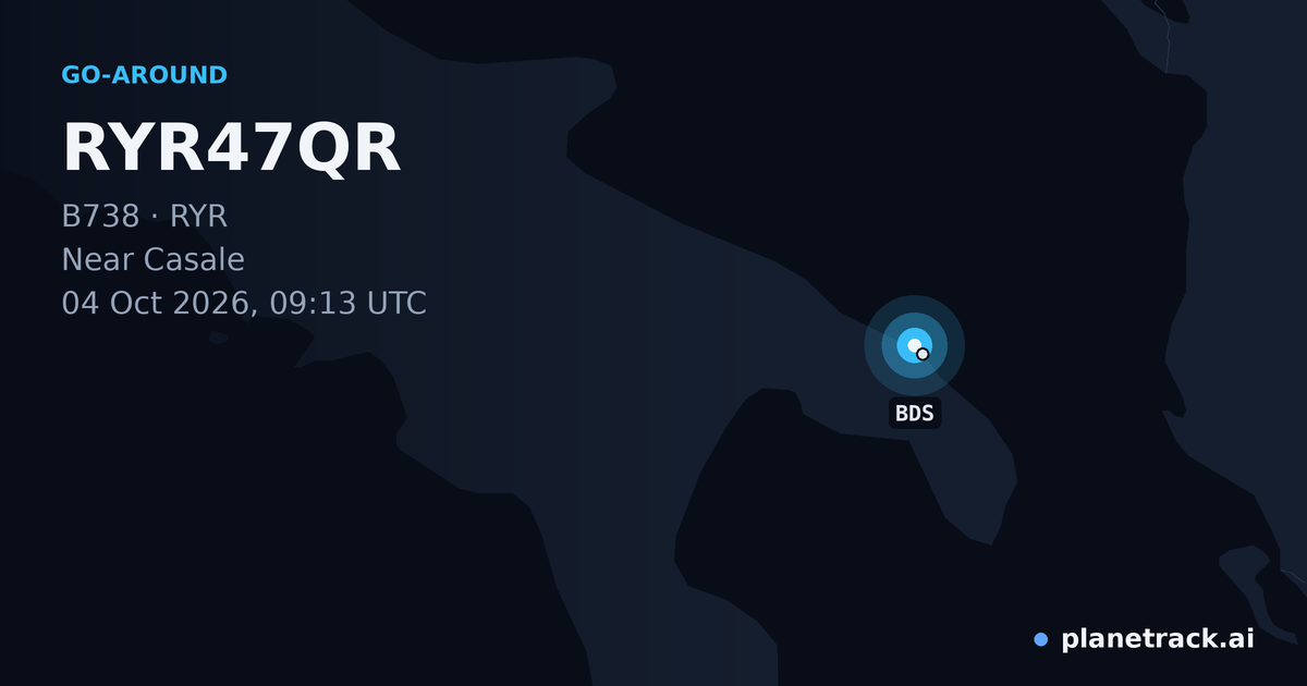 Map of where RYR47QR's go-around happened