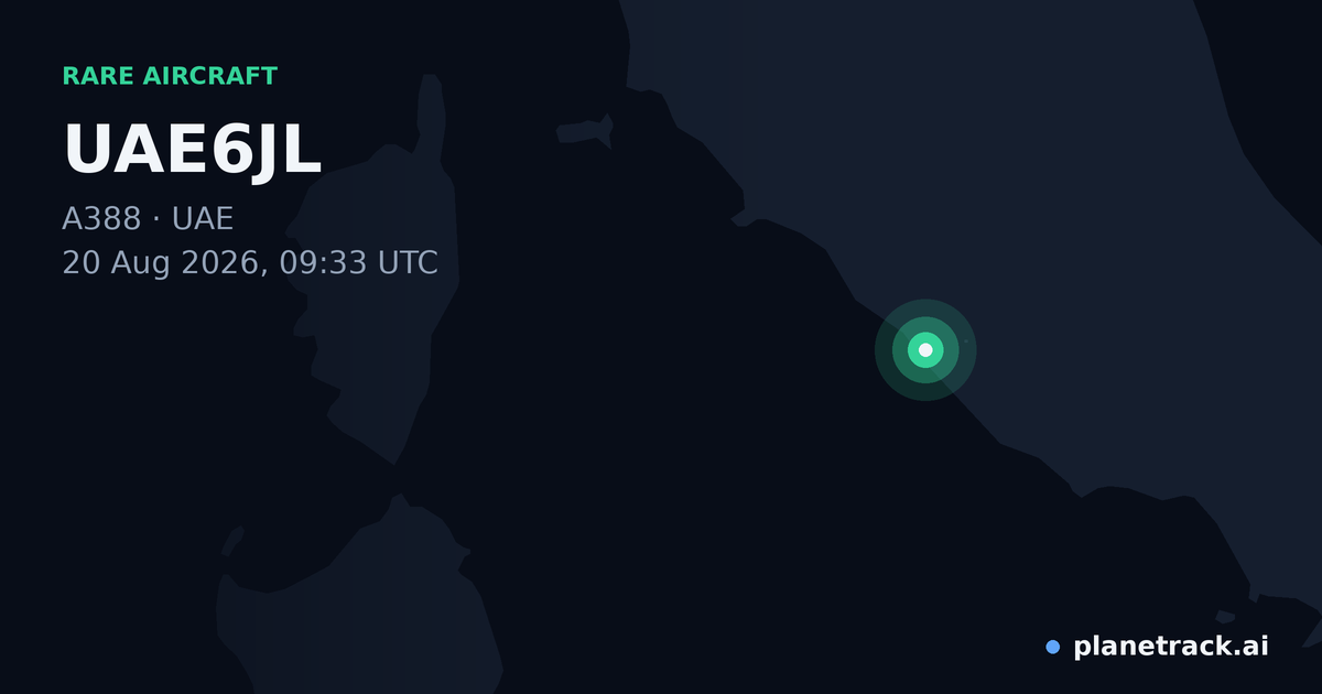 Map of where UAE6JL's rare aircraft happened