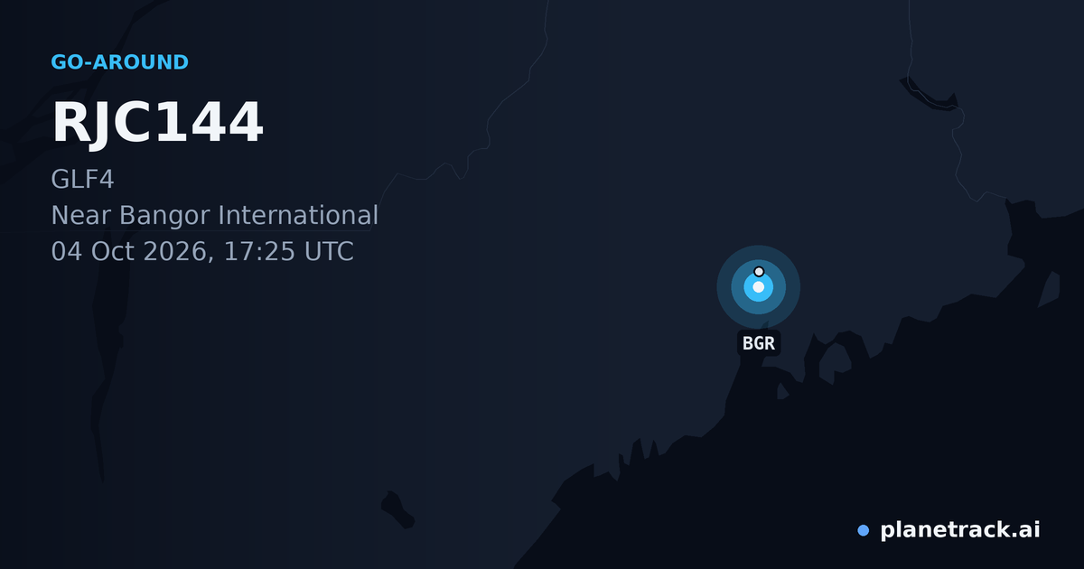 Map of where RJC144's go-around happened
