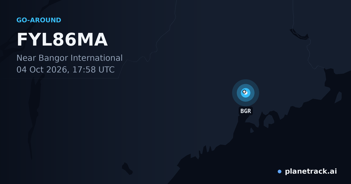 Map of where FYL86MA's go-around happened