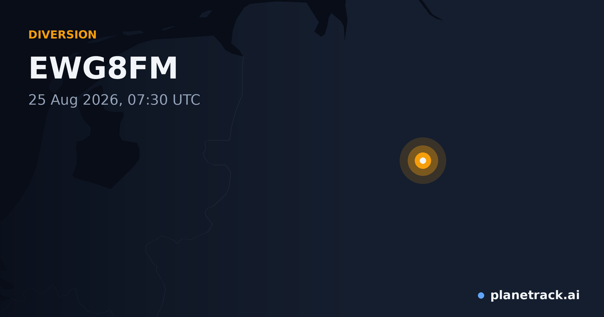 Map of where EWG8FM's diversion happened