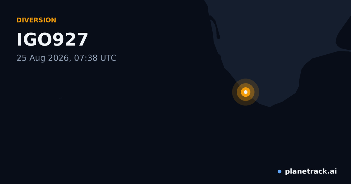 Map of where IGO927's diversion happened