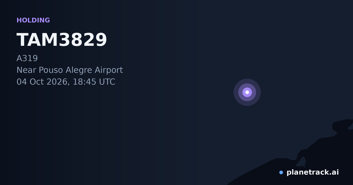 Map of where TAM3829's holding pattern happened