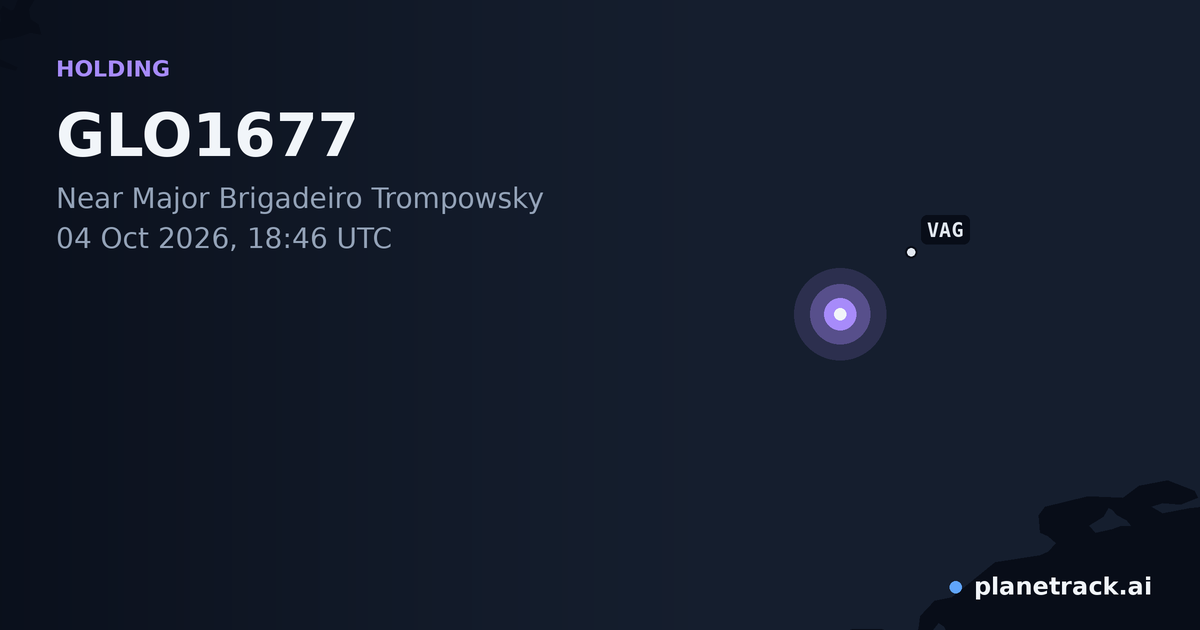 Map of where GLO1677's holding pattern happened