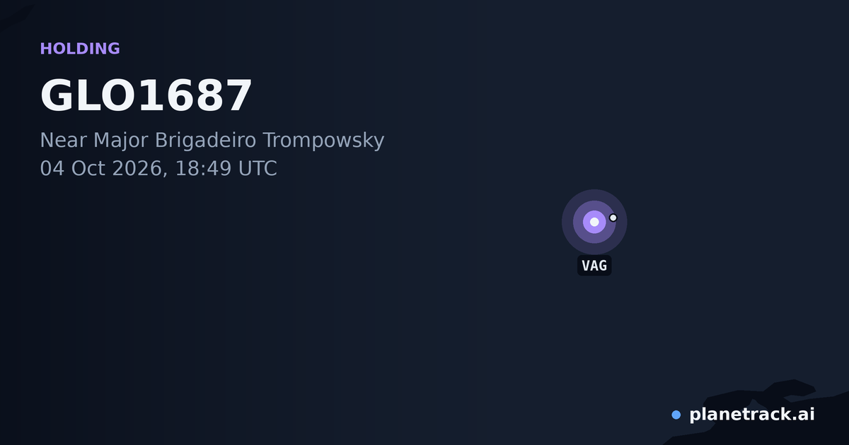 Map of where GLO1687's holding pattern happened