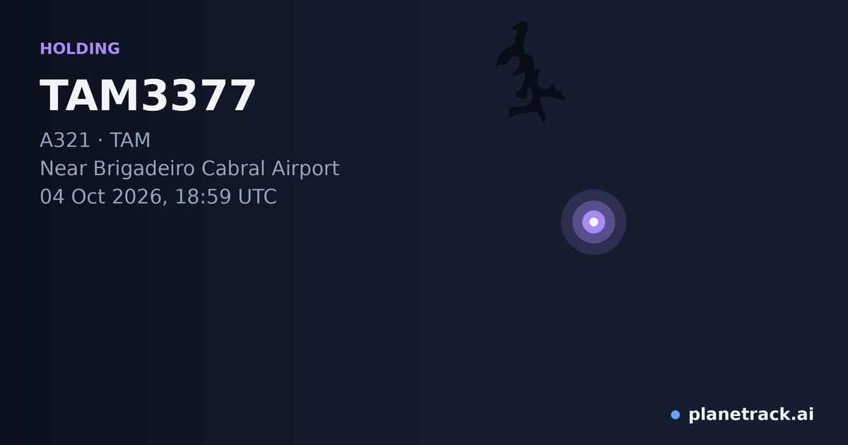 Map of where TAM3377's holding pattern happened
