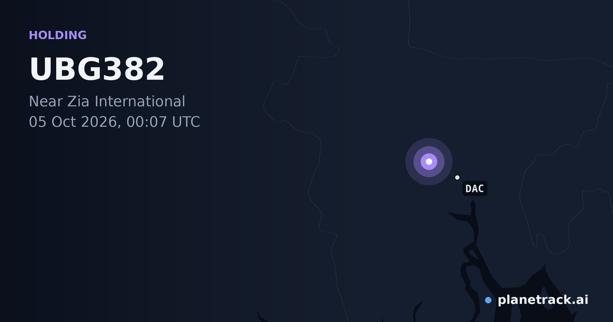 Map of where UBG382's holding pattern happened