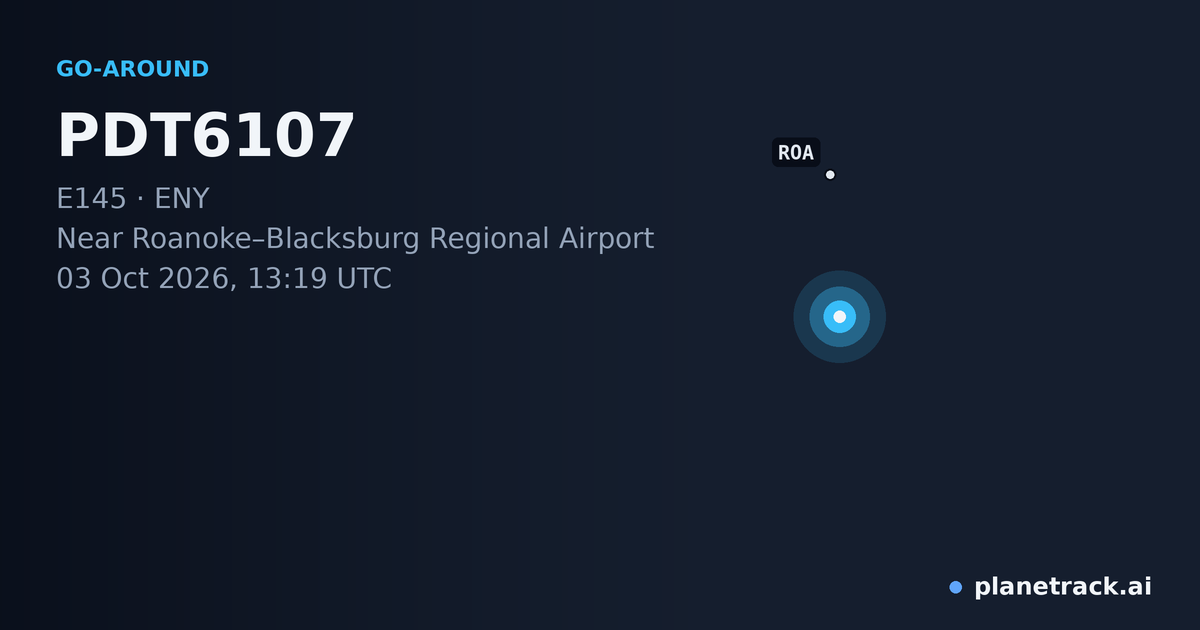 Map of where PDT6107's go-around happened