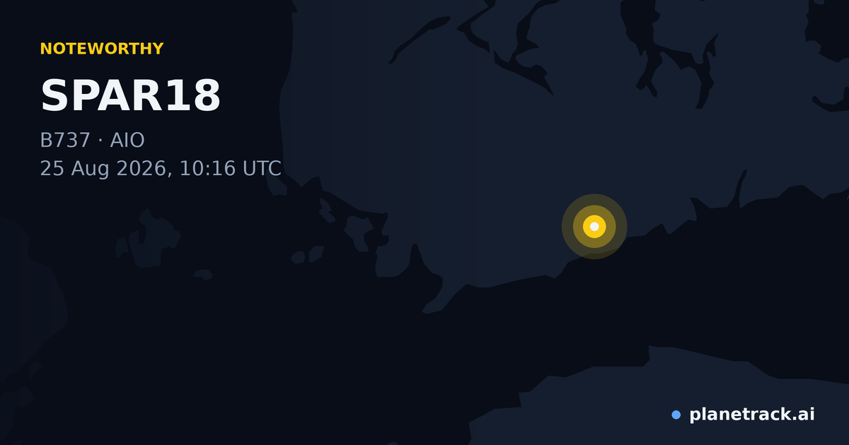 Map of where SPAR18's special aircraft happened