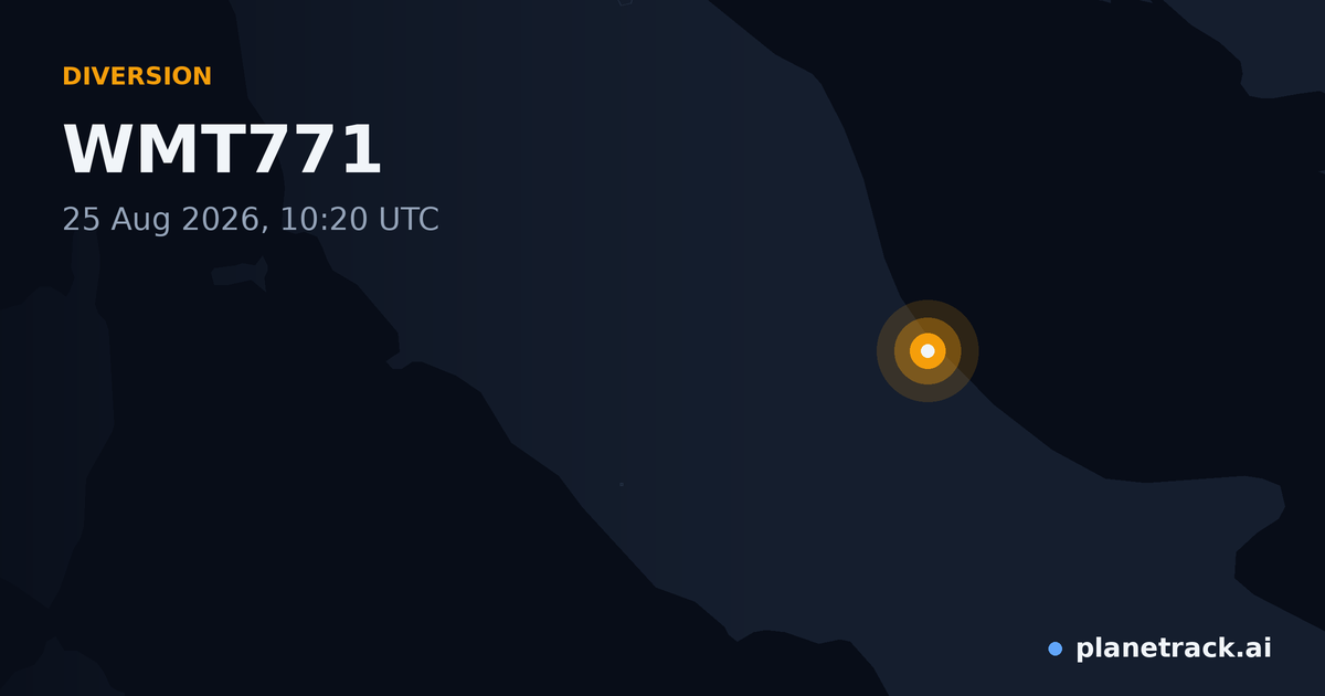 Map of where WMT771's diversion happened