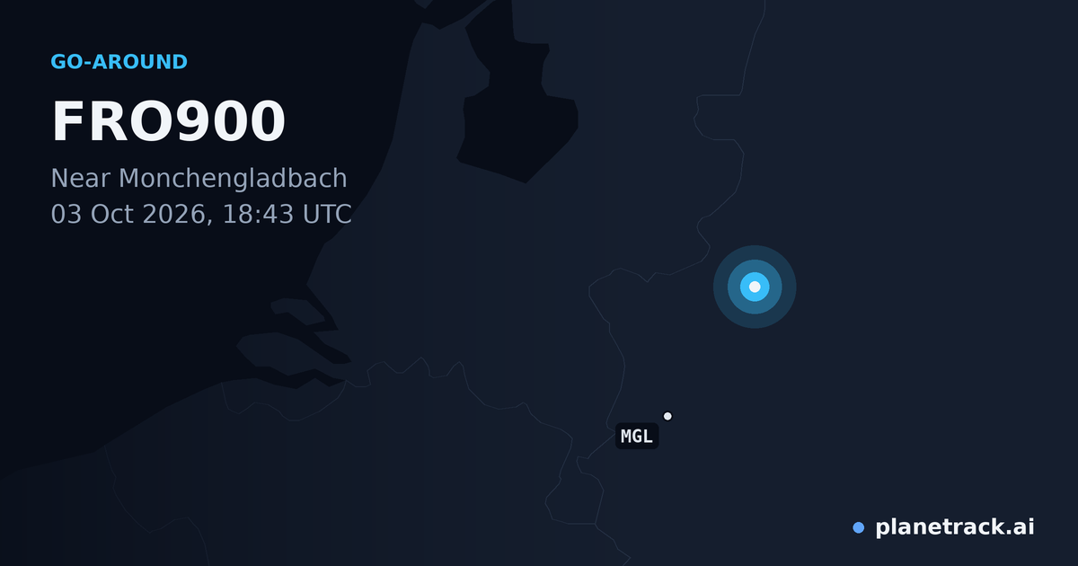 Map of where FRO900's go-around happened