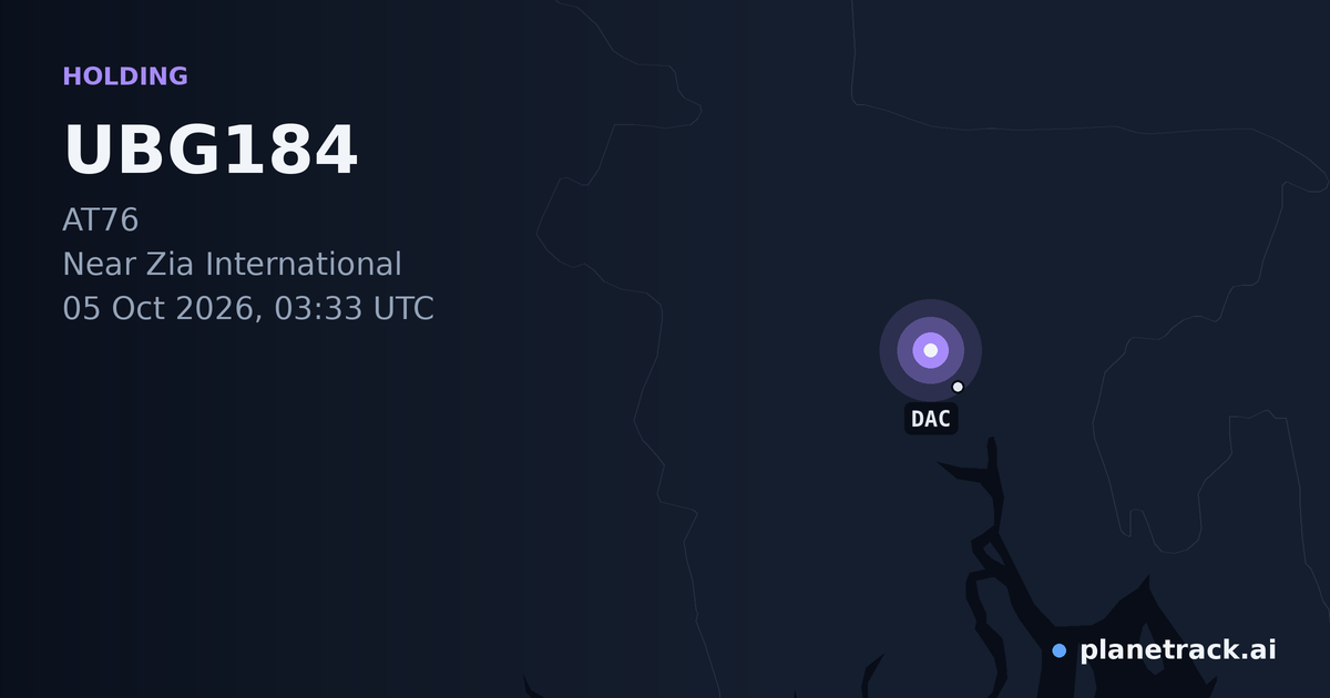 Map of where UBG184's holding pattern happened