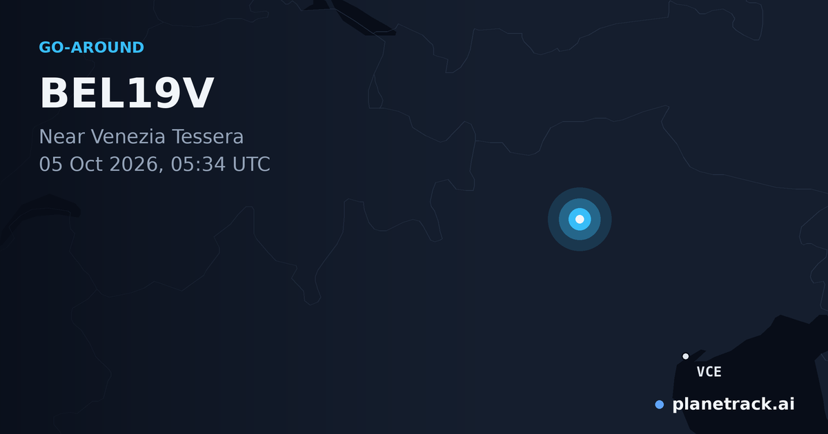 Map of where BEL19V's go-around happened
