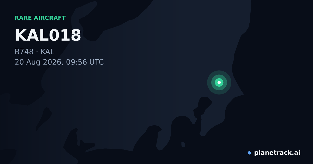 Map of where KAL018's rare aircraft happened