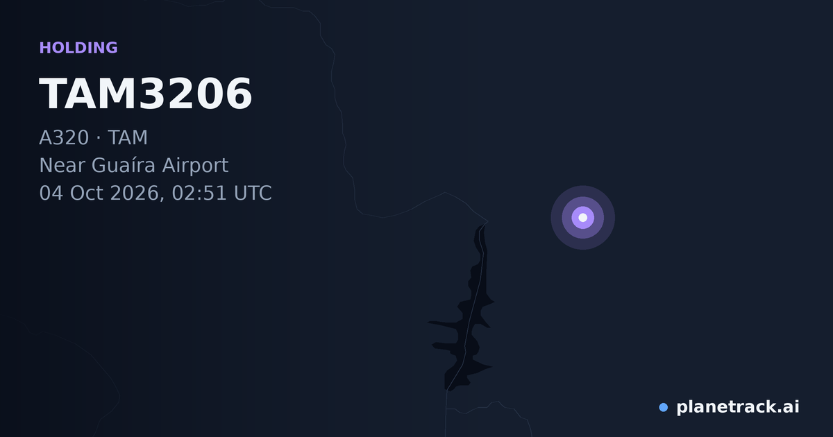 Map of where TAM3206's holding pattern happened
