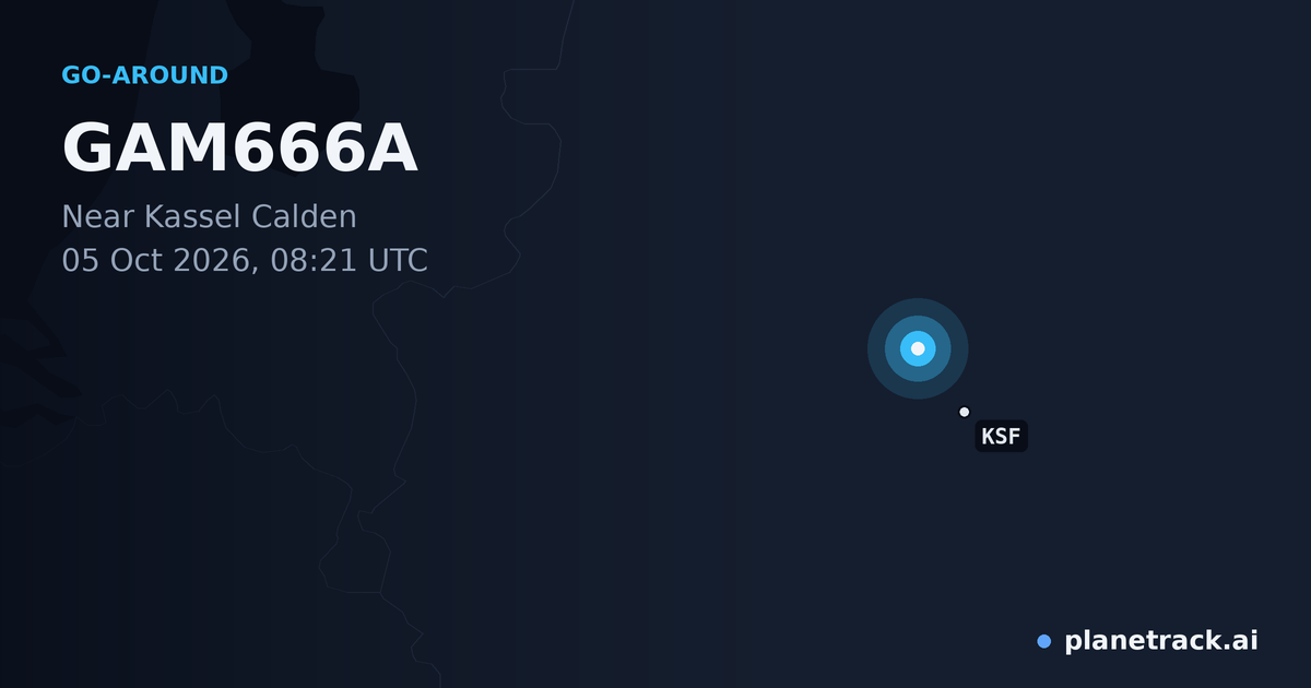 Map of where GAM666A's go-around happened