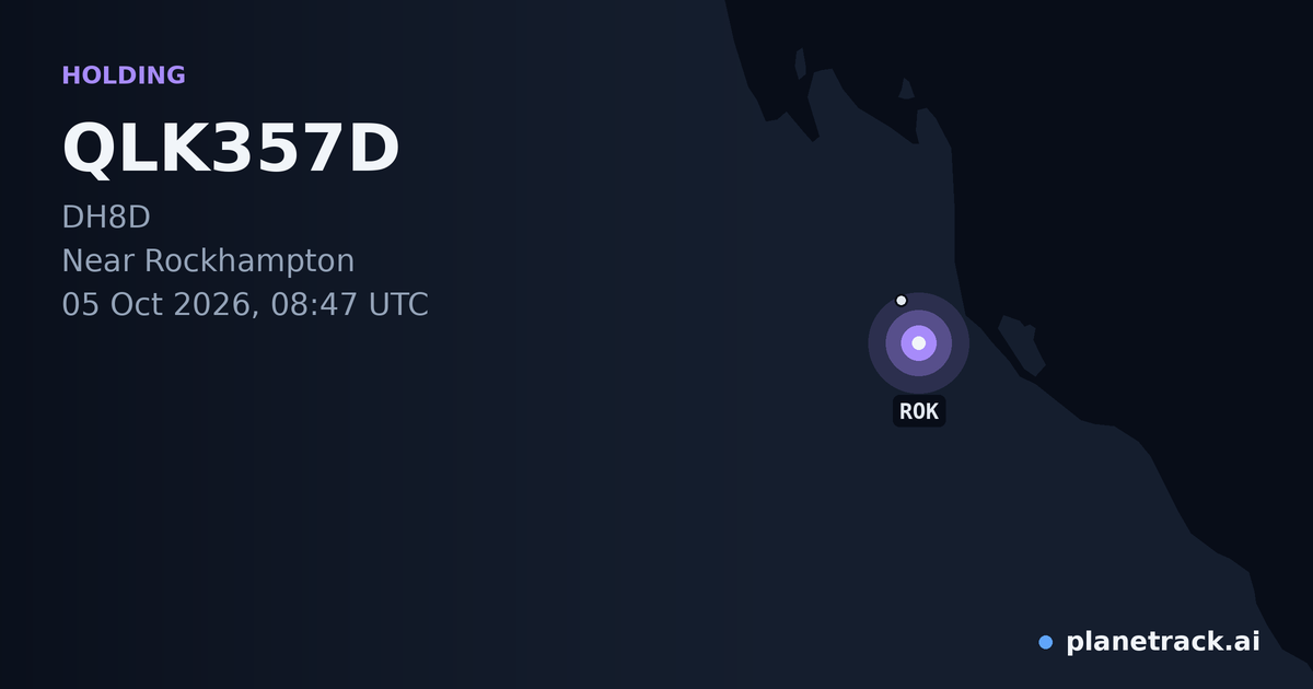 Map of where QLK357D's holding pattern happened