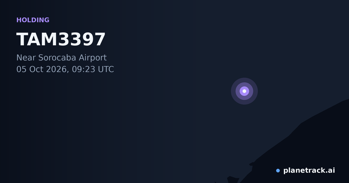 Map of where TAM3397's holding pattern happened
