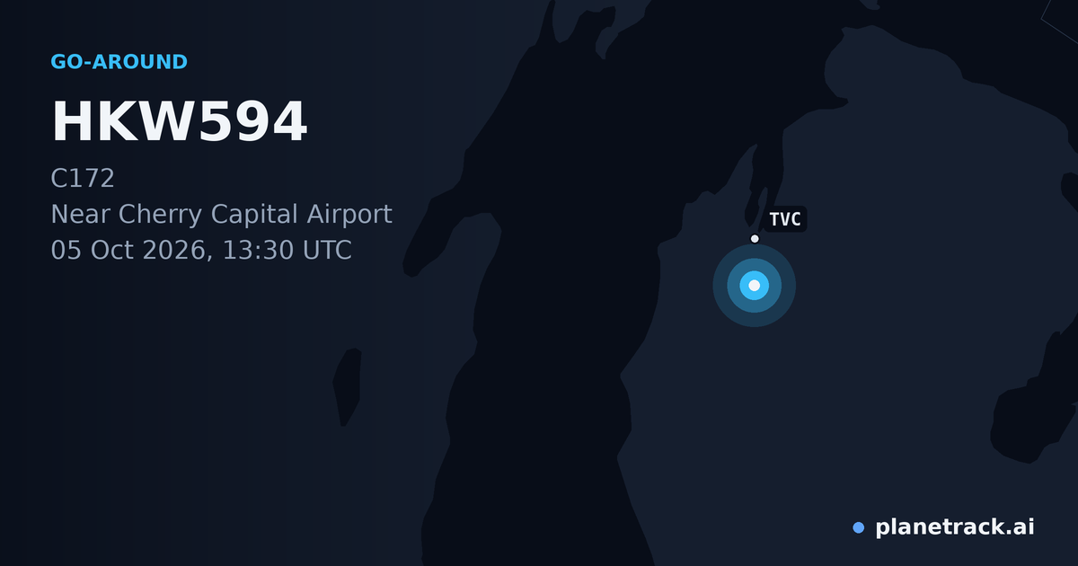 Map of where HKW594's go-around happened