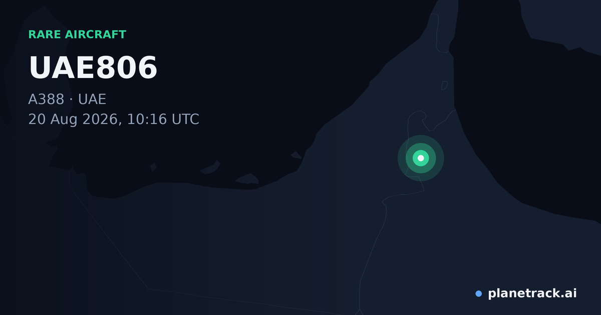 Map of where UAE806's rare aircraft happened
