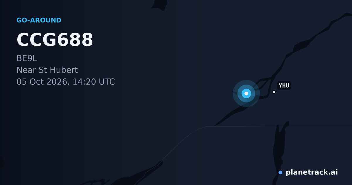 Map of where CCG688's go-around happened