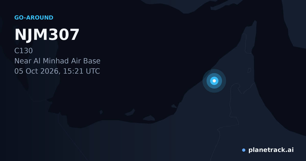 Map of where NJM307's go-around happened