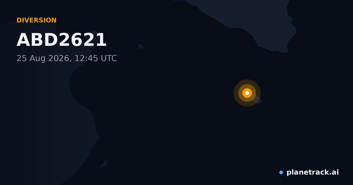 Map of where ABD2621's diversion happened