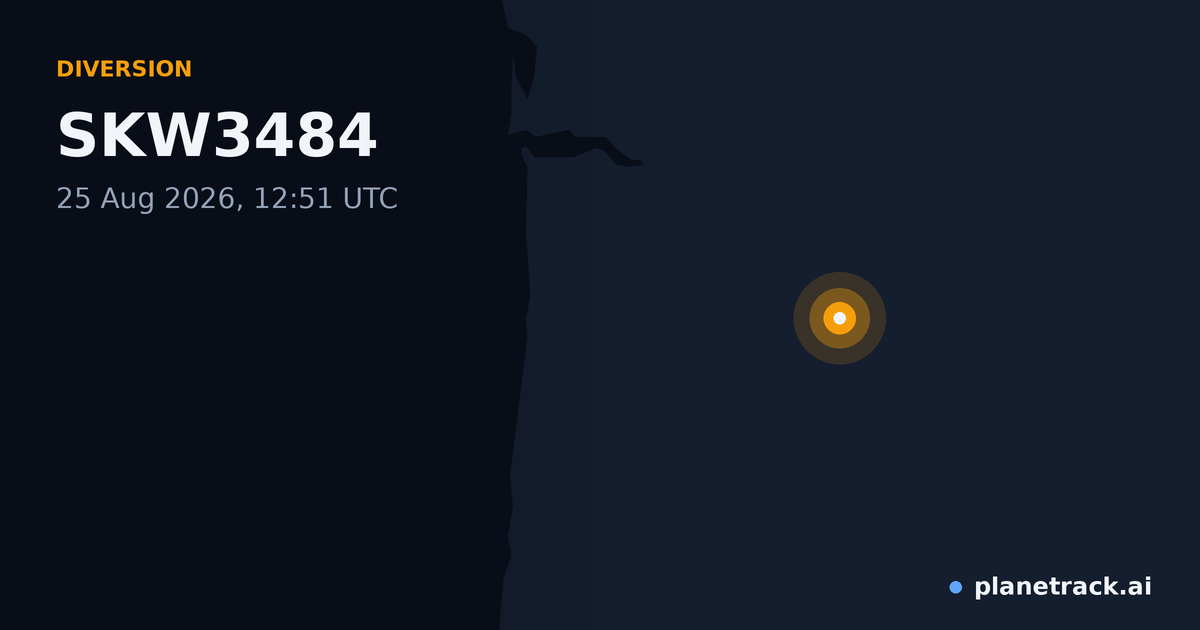 Map of where SKW3484's diversion happened
