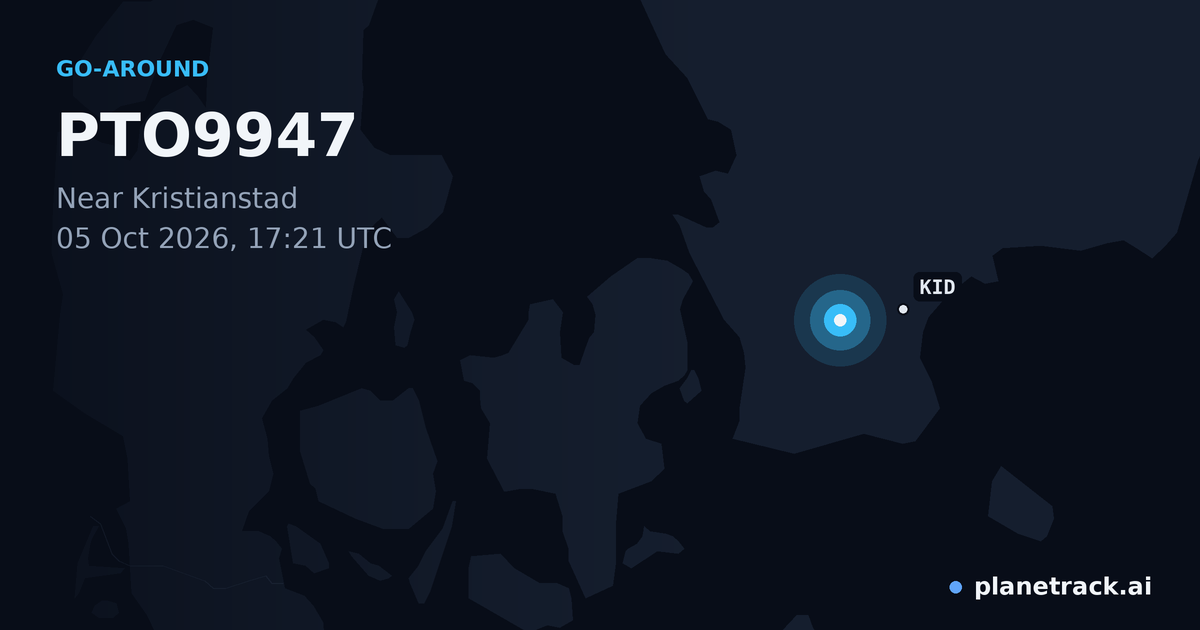 Map of where PTO9947's go-around happened