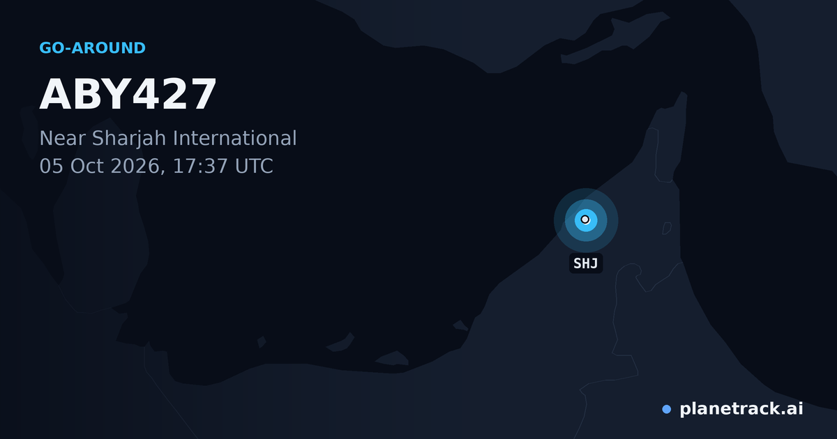 Map of where ABY427's go-around happened
