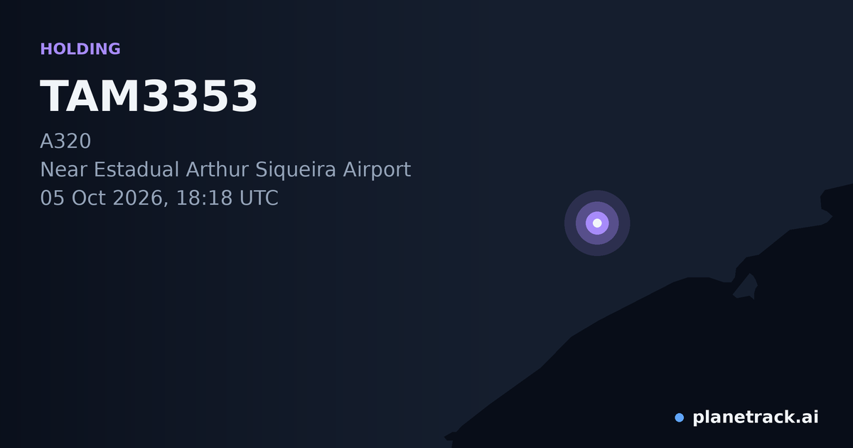 Map of where TAM3353's holding pattern happened