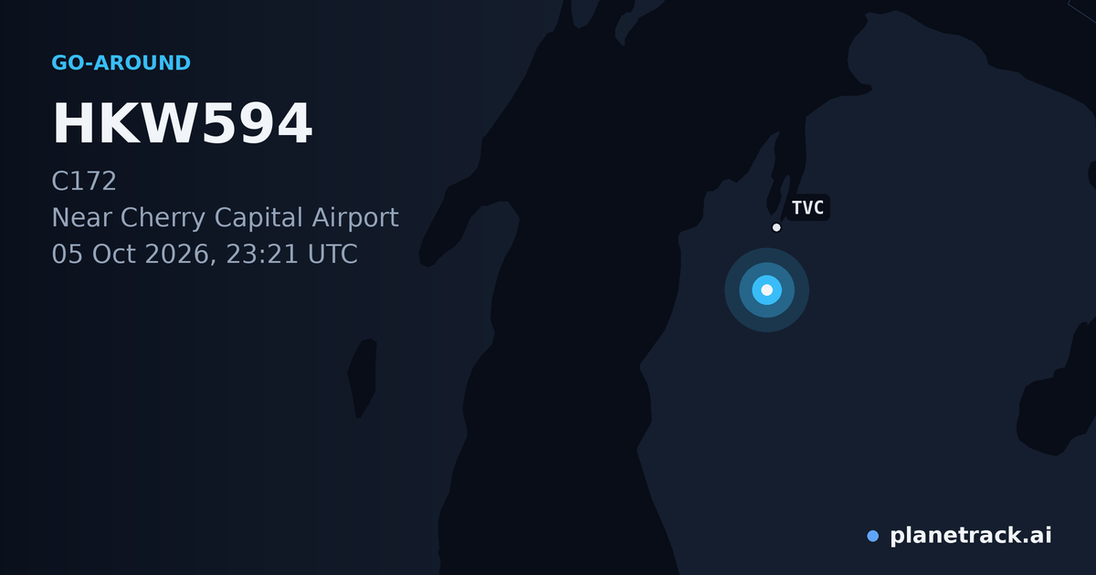 Map of where HKW594's go-around happened