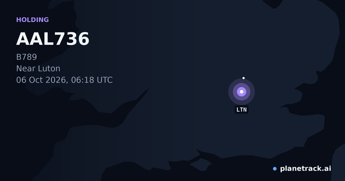 Map of where AAL736's holding pattern happened