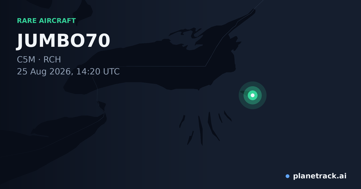Map of where JUMBO70's rare aircraft happened