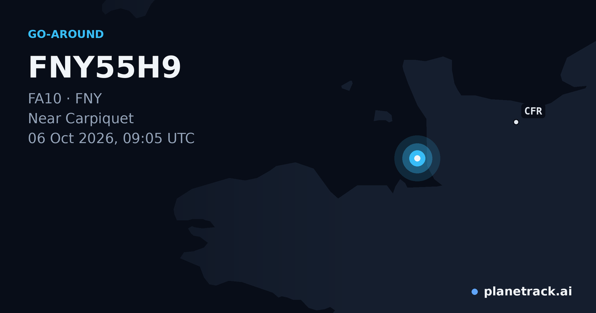 Map of where FNY55H9's go-around happened