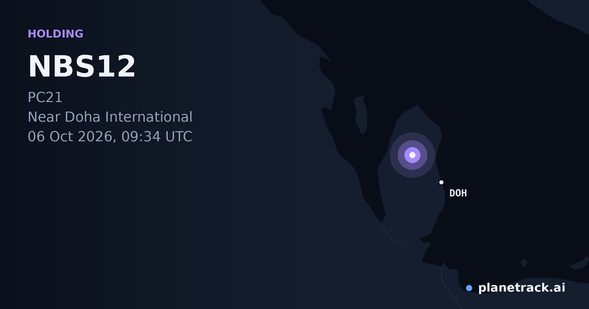 Map of where NBS12's holding pattern happened