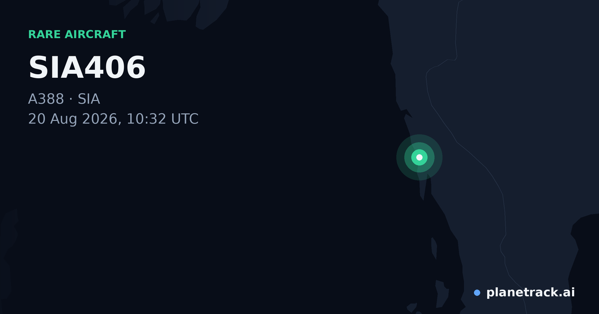 Map of where SIA406's rare aircraft happened