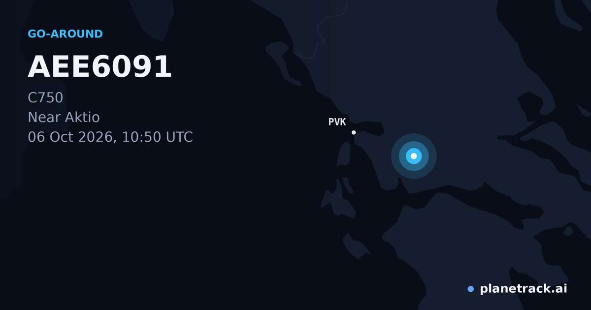 Map of where AEE6091's go-around happened