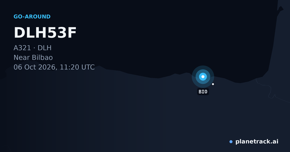 Map of where DLH53F's go-around happened