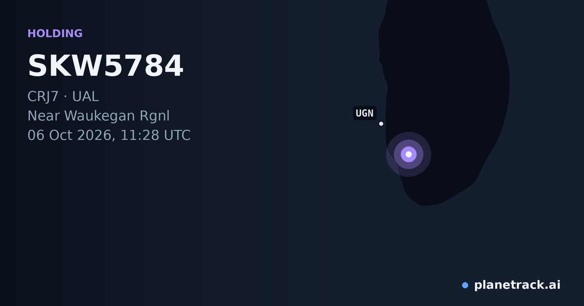 Map of where SKW5784's holding pattern happened