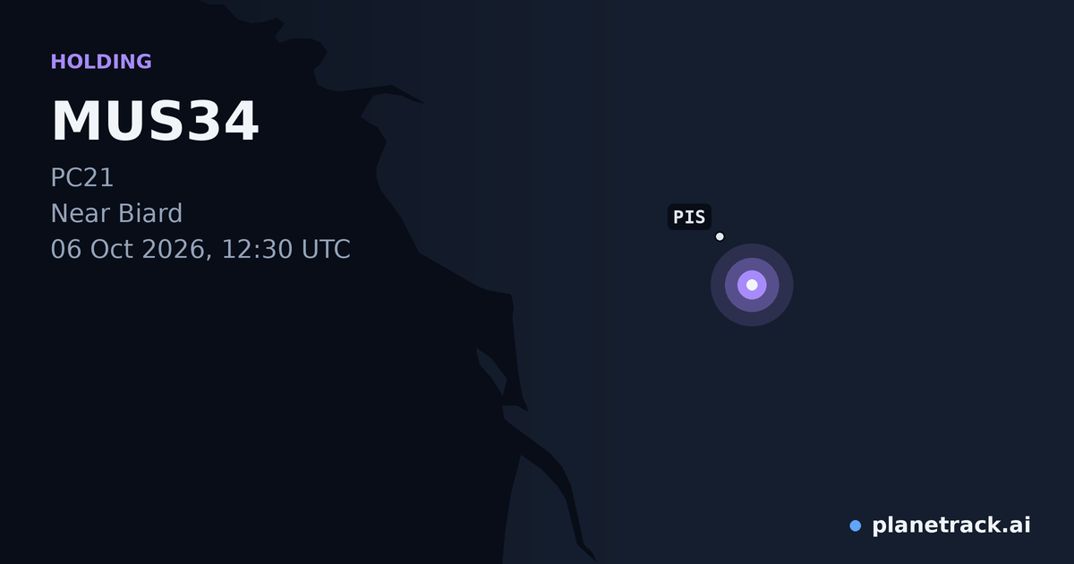 Map of where MUS34's holding pattern happened