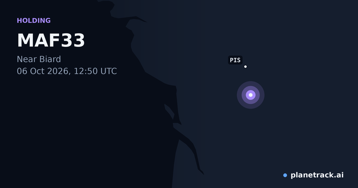 Map of where MAF33's holding pattern happened