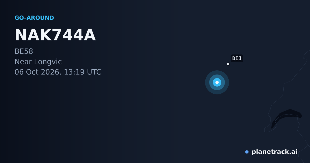 Map of where NAK744A's go-around happened