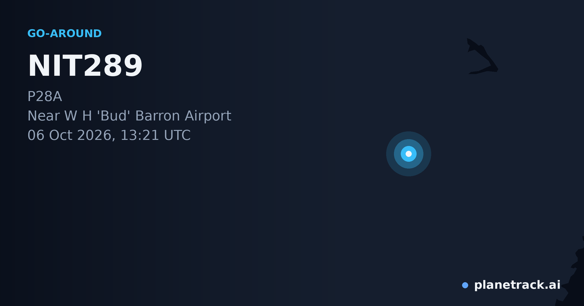 Map of where NIT289's go-around happened