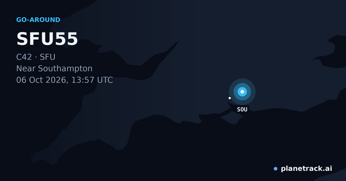Map of where SFU55's go-around happened