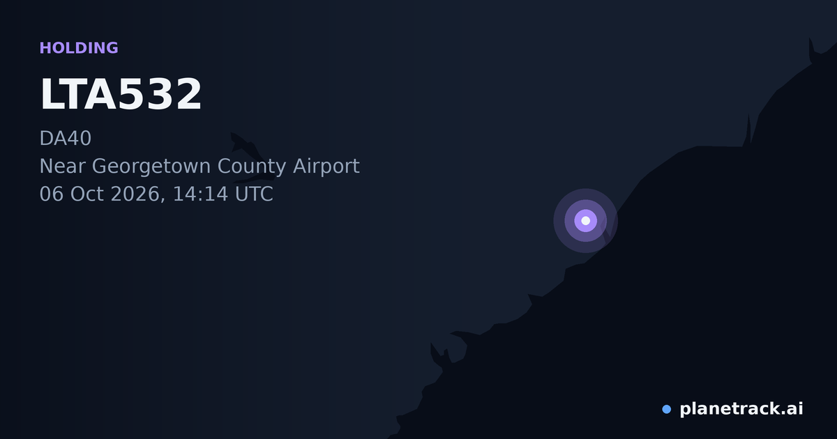 Map of where LTA532's holding pattern happened
