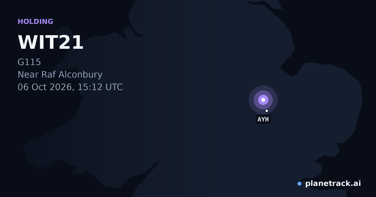 Map of where WIT21's holding pattern happened