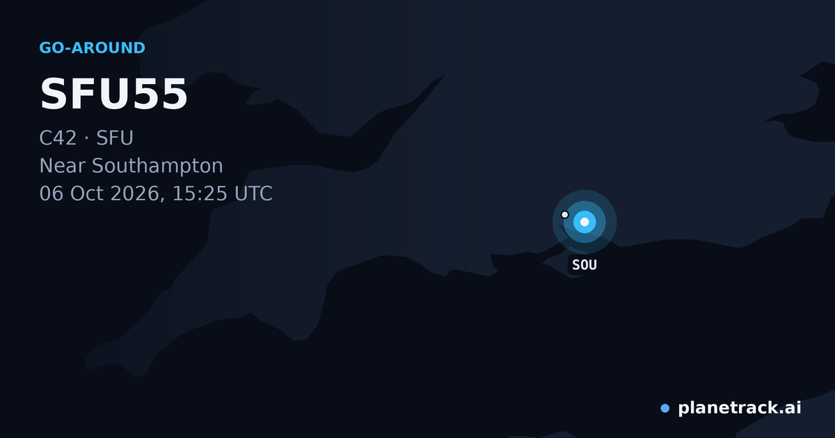 Map of where SFU55's go-around happened